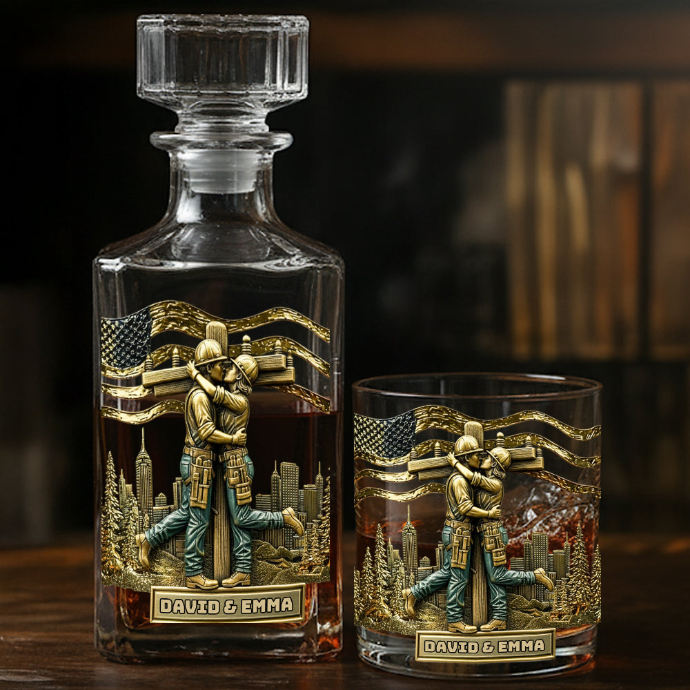 Lineman & Linewoman Legacy Glass - Personalized Lineman Whiskey Glass