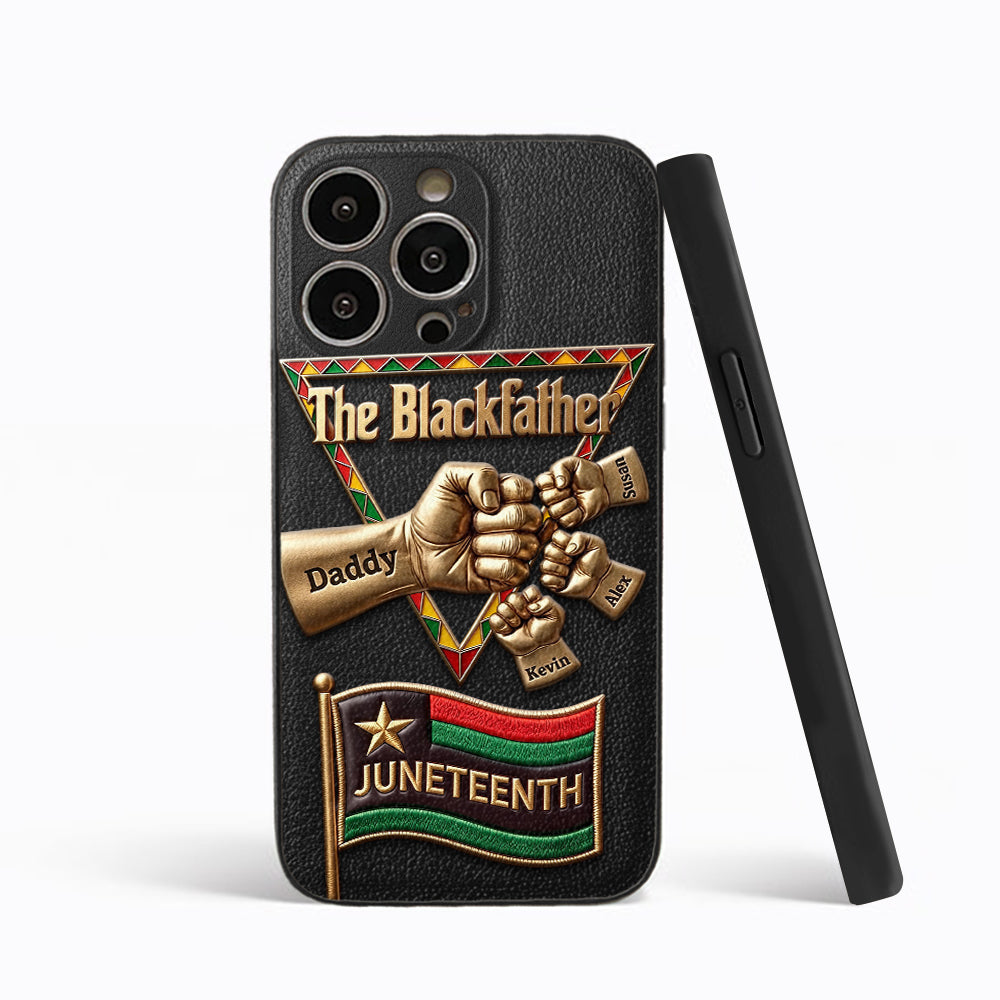Le Blackfather - Coque de téléphone en cuir embossé 3D personnalisée