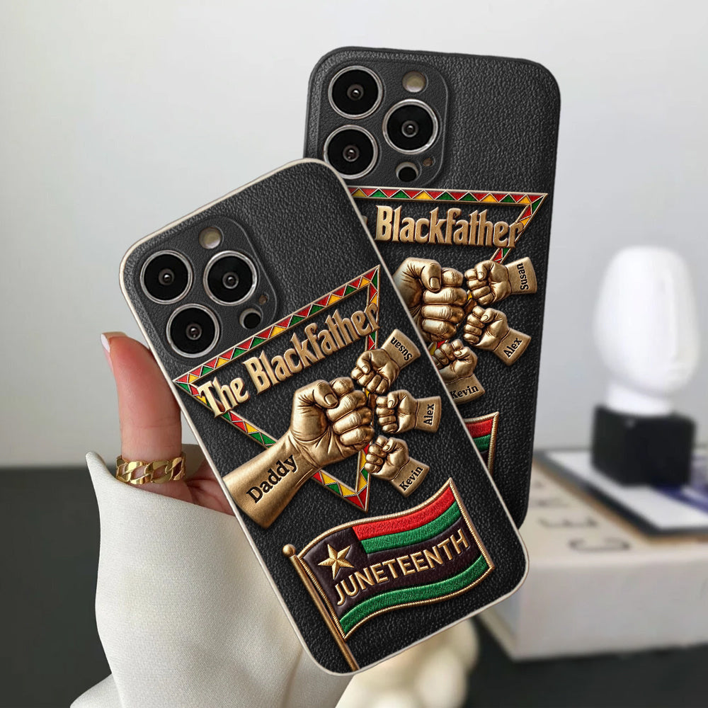 Le Blackfather - Coque de téléphone en cuir embossé 3D personnalisée