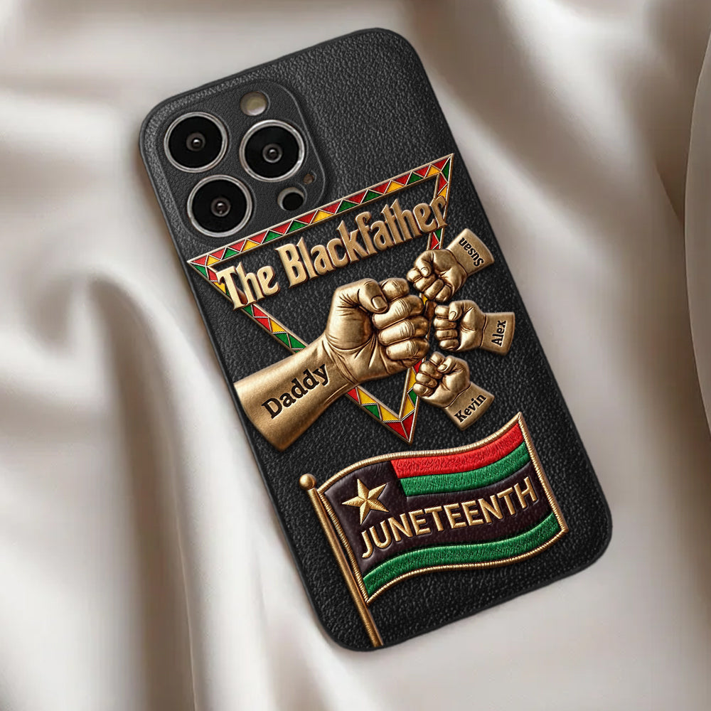 Le Blackfather - Coque de téléphone en cuir embossé 3D personnalisée