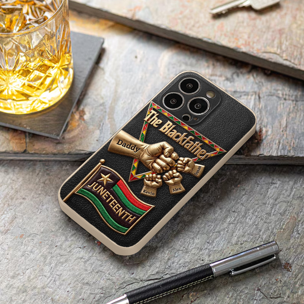 Le Blackfather - Coque de téléphone en cuir embossé 3D personnalisée
