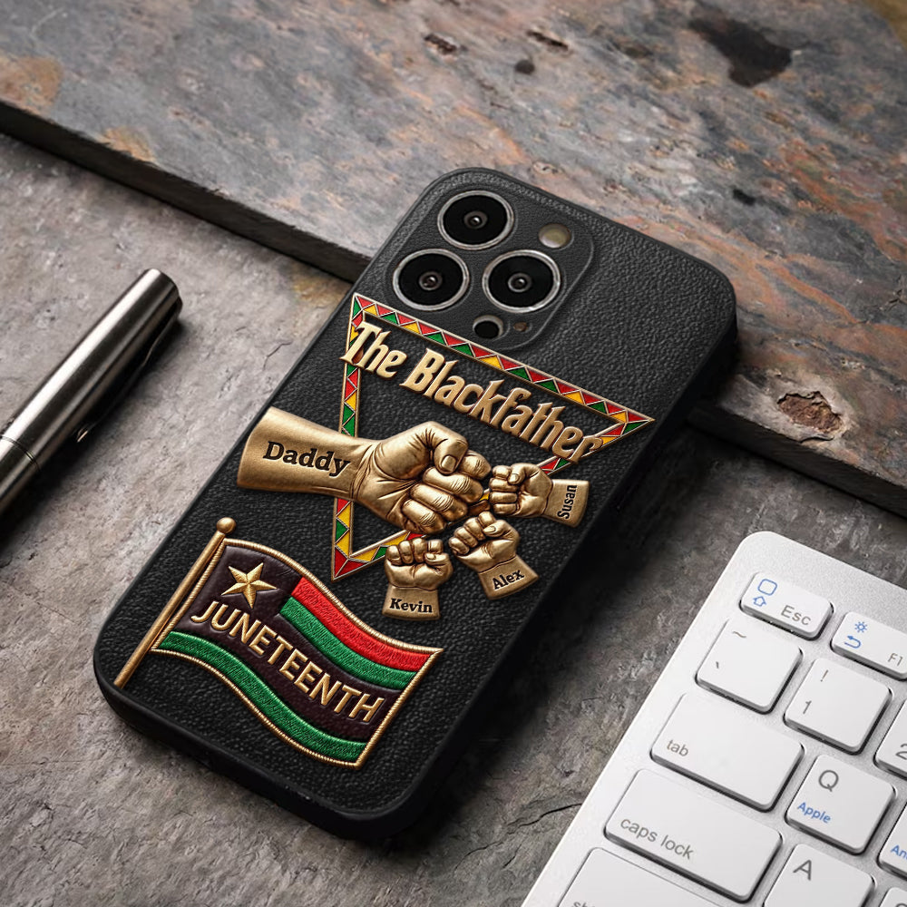 Le Blackfather - Coque de téléphone en cuir embossé 3D personnalisée
