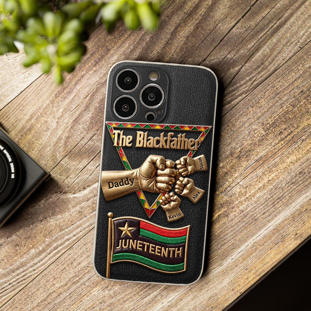 Le Blackfather - Coque de téléphone en cuir embossé 3D personnalisée