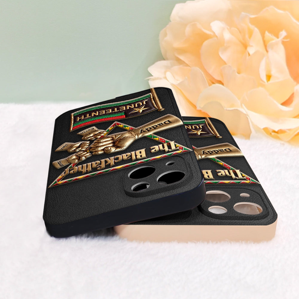 Le Blackfather - Coque de téléphone en cuir embossé 3D personnalisée