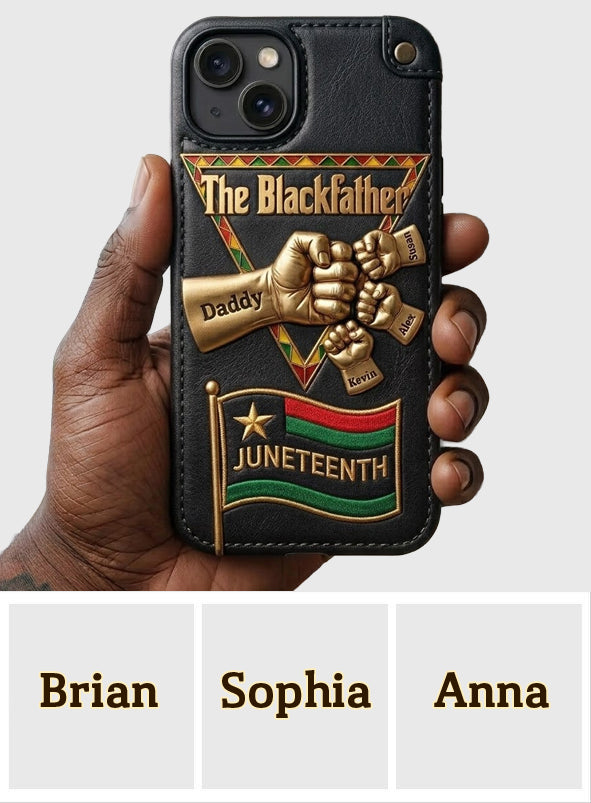 Le Blackfather - Coque de téléphone en cuir embossé 3D personnalisée