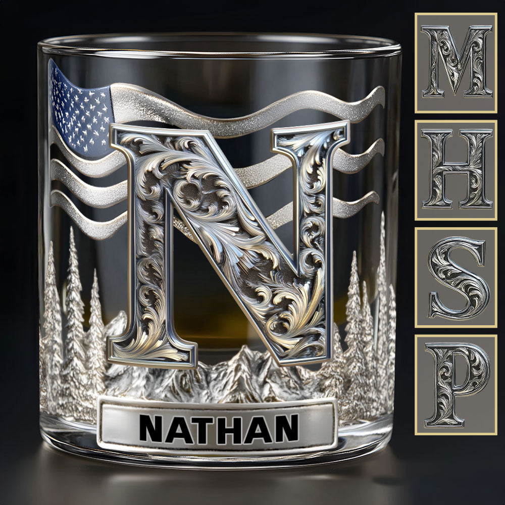 Initiale de l'alphabet pour les amateurs de whisky, bourbon... - Verre à whisky personnalisé