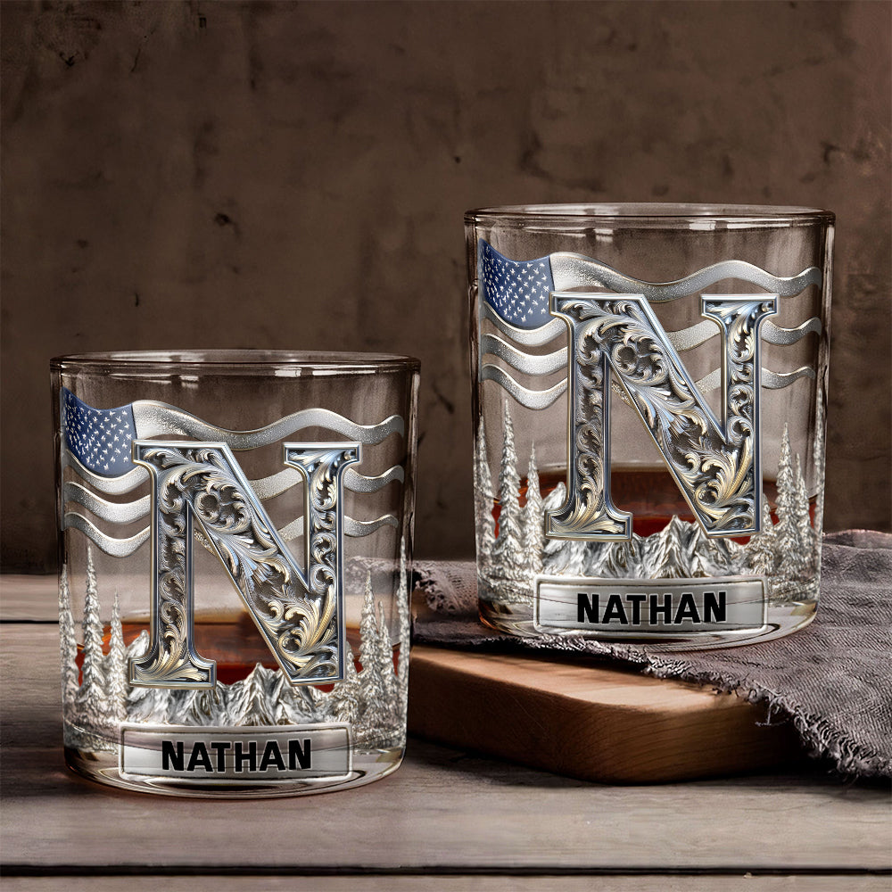Initiale de l'alphabet pour les amateurs de whisky, bourbon... - Verre à whisky personnalisé