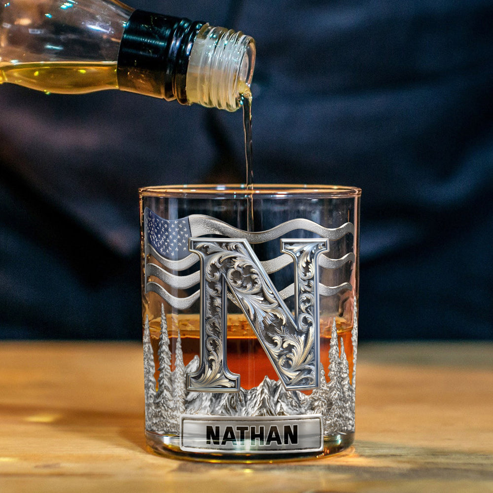 Initiale de l'alphabet pour les amateurs de whisky, bourbon... - Verre à whisky personnalisé