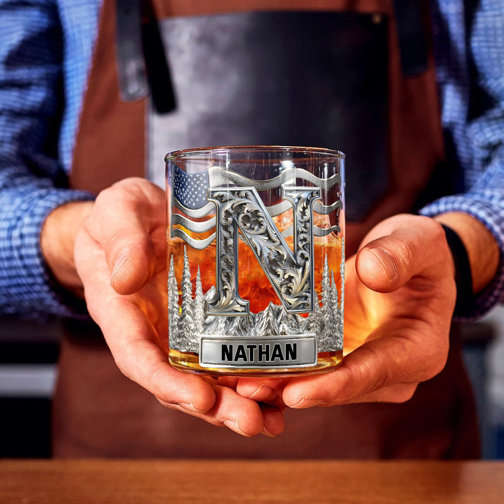 Initiale de l'alphabet pour les amateurs de whisky, bourbon... - Verre à whisky personnalisé