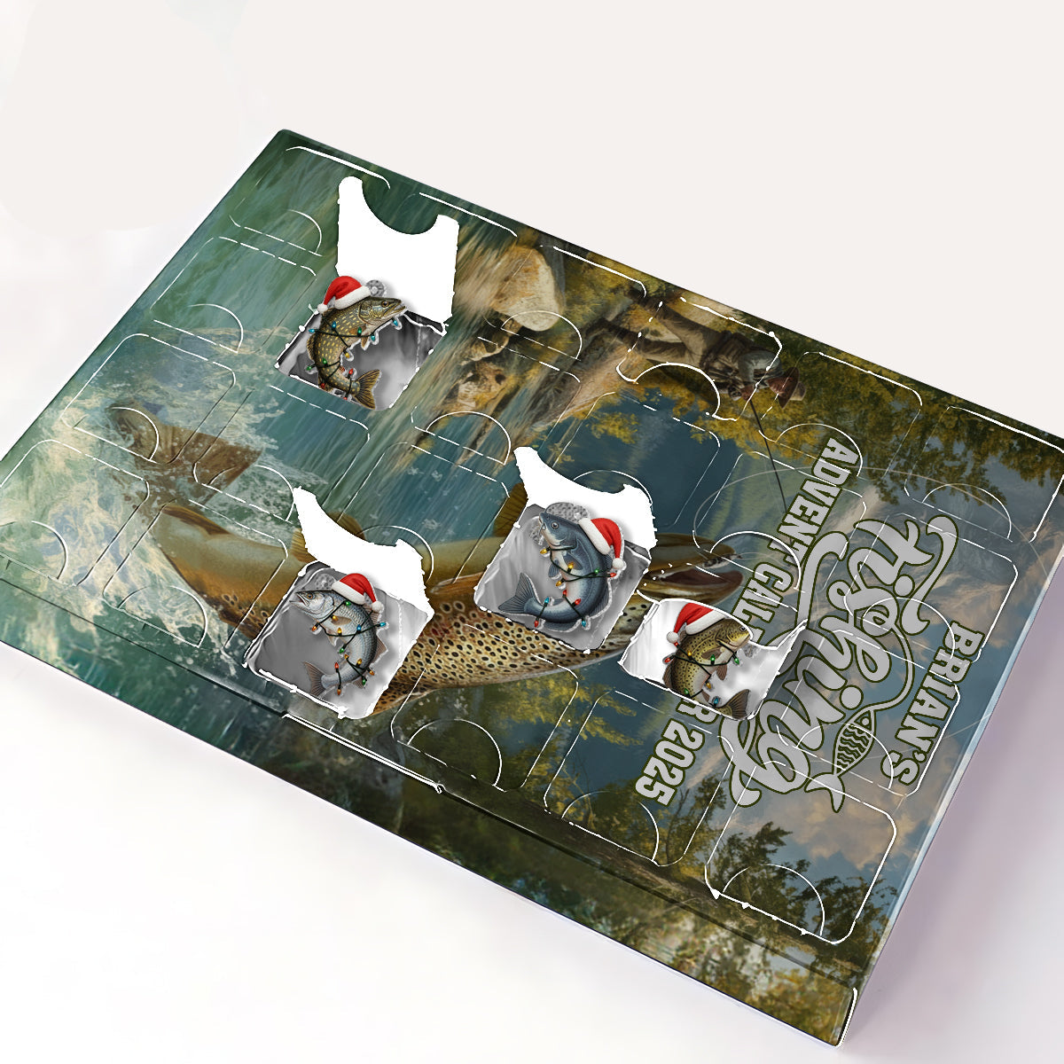 Fishing Advent Calendar 2025 - Personalized Fishing Advent Calendar With Ornaments