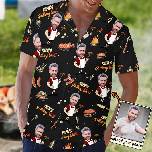 Chemise de barbecue de papa - Chemise hawaïenne personnalisée pour papa