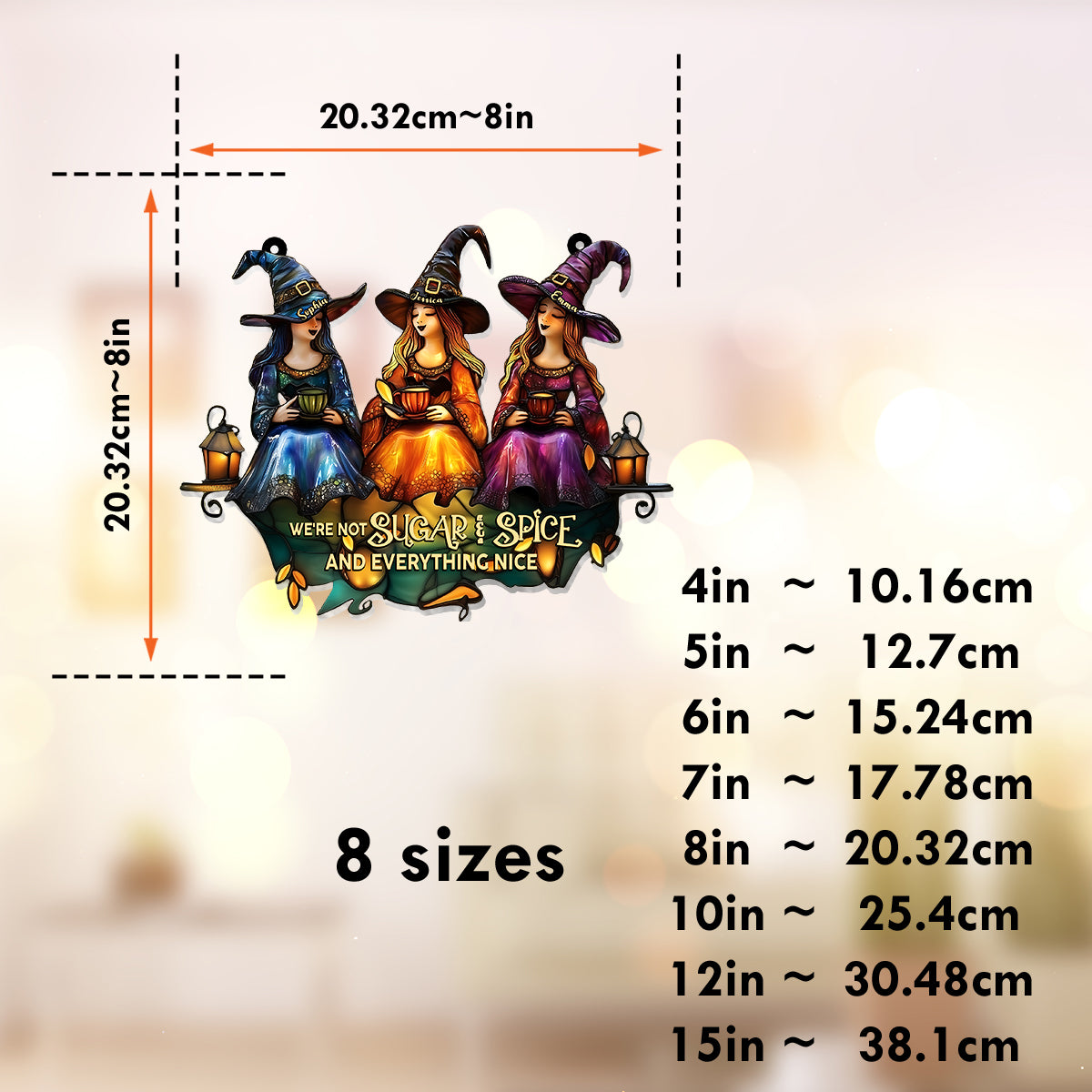 Nous ne sommes pas tout doux et gentils - Ornement attrape-soleil personnalisé à suspendre à la fenêtre, inspiré d'une sorcière 