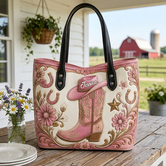 Bottes & Chapeau - Sac fourre-tout Cowgirl Personnalisé