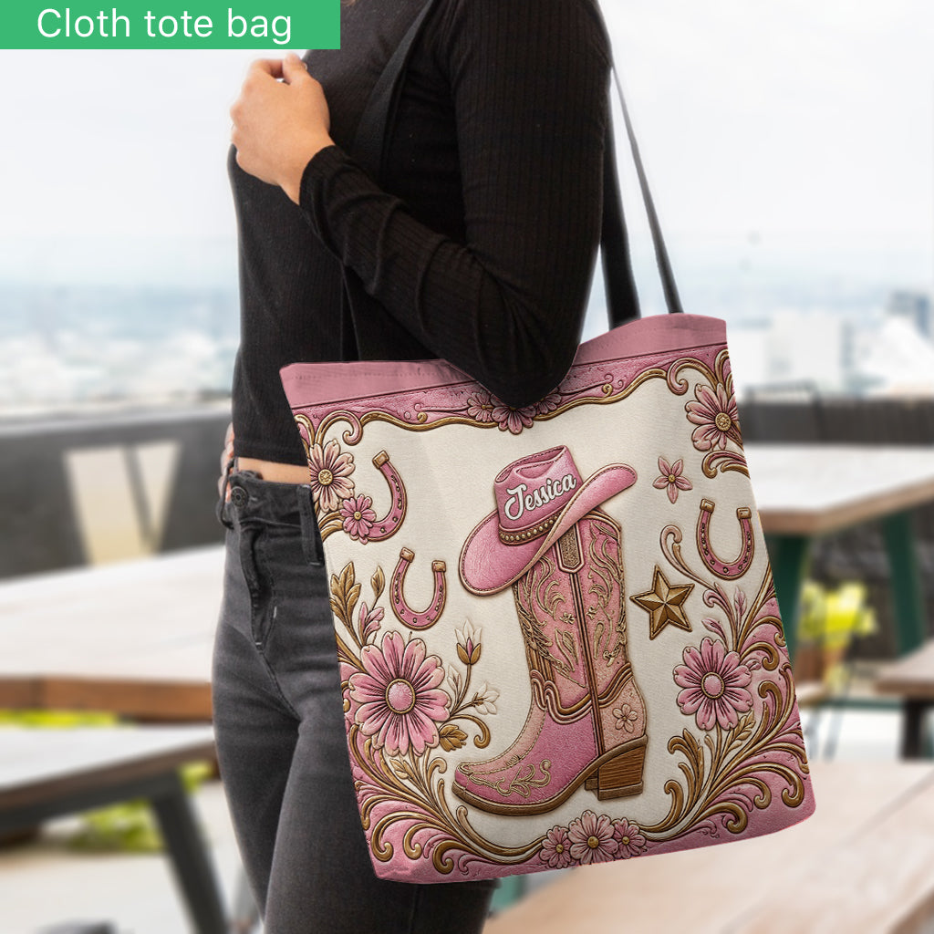 Bottes & Chapeau - Sac fourre-tout Cowgirl Personnalisé