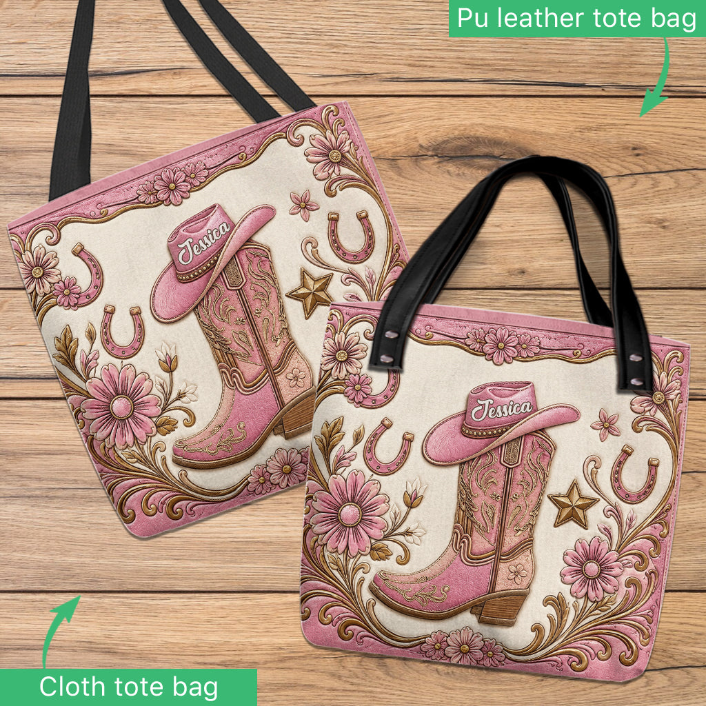 Bottes & Chapeau - Sac fourre-tout Cowgirl Personnalisé