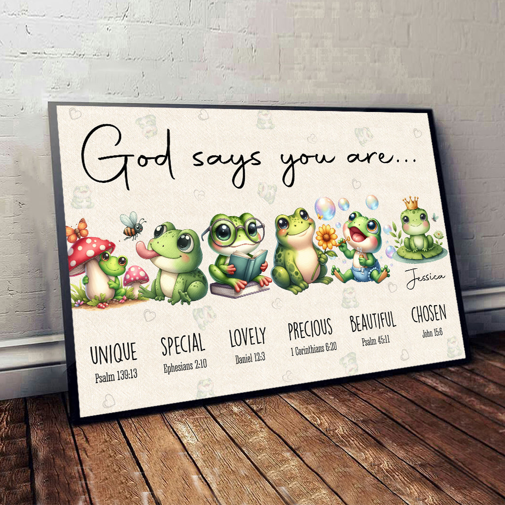 God Says You Are - Personalized Frog Canvas And Poster