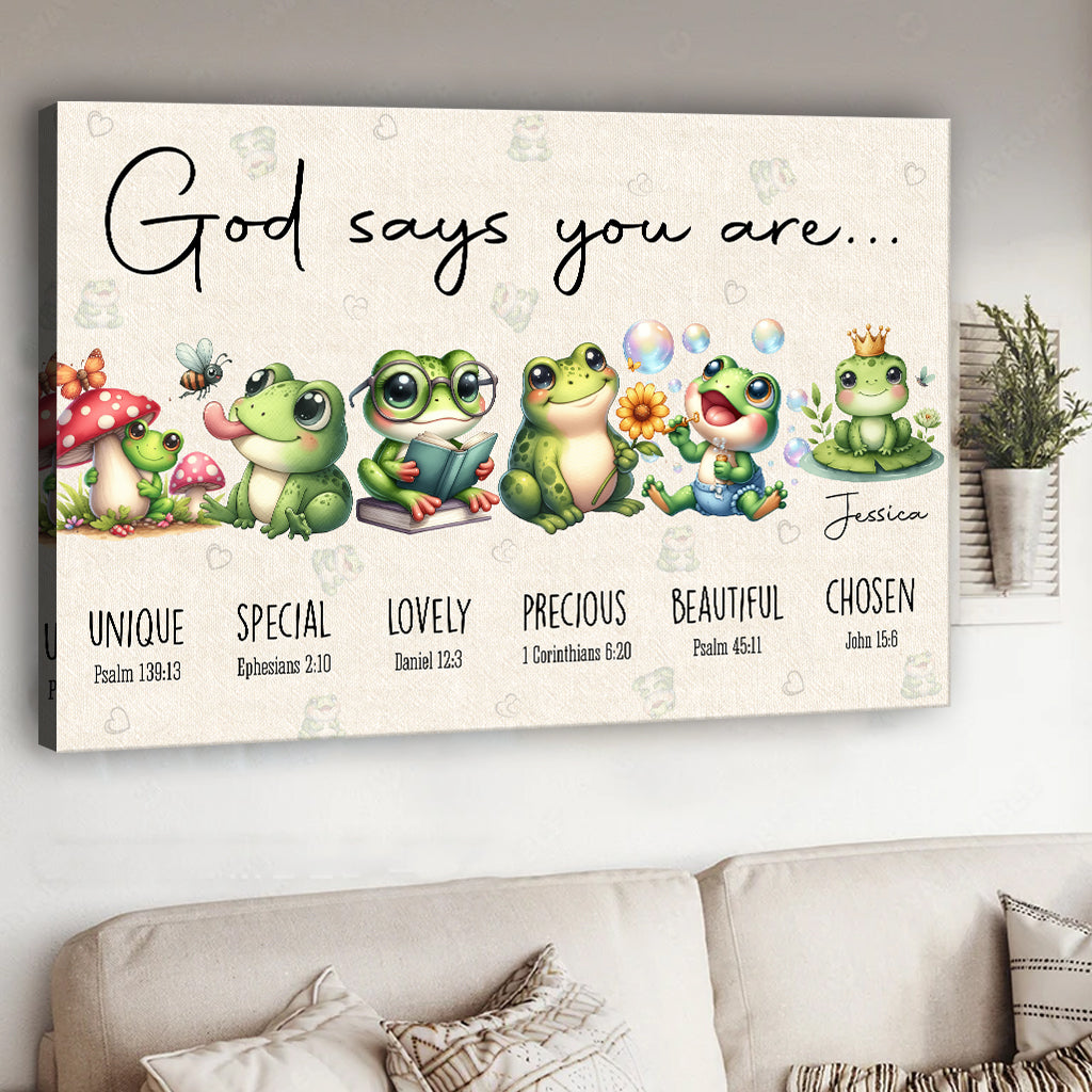 God Says You Are - Personalized Frog Canvas And Poster