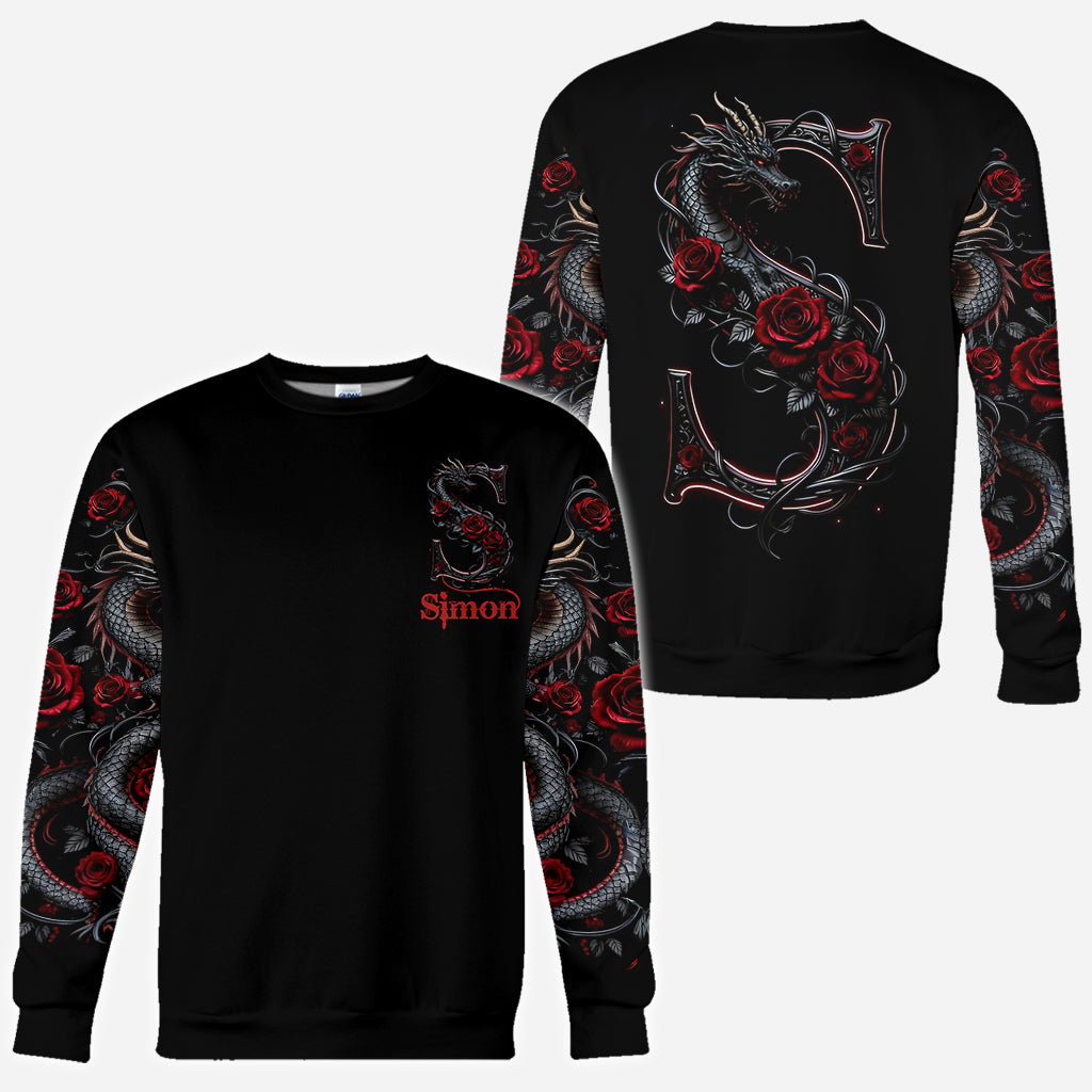 T-shirt personnalisé Dragon et Roses - Motif dragon intégral