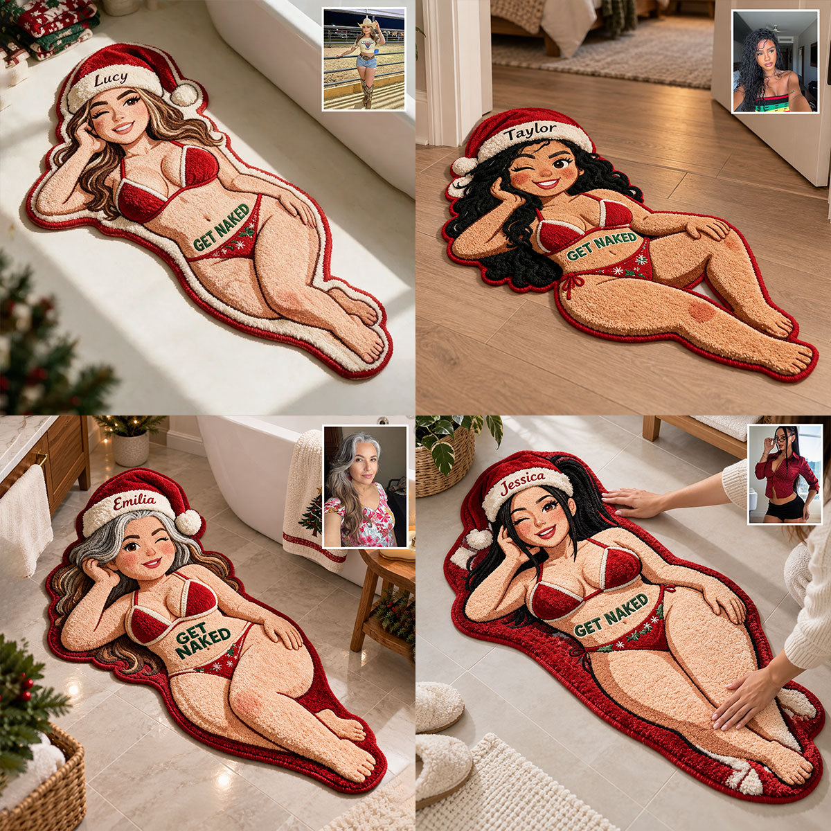 Get Naked - Personalized Spicy Couple Non-Slip Tufted Rug