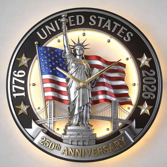 250th Anniversary - Personalized Patriot LED Light Wall Clock