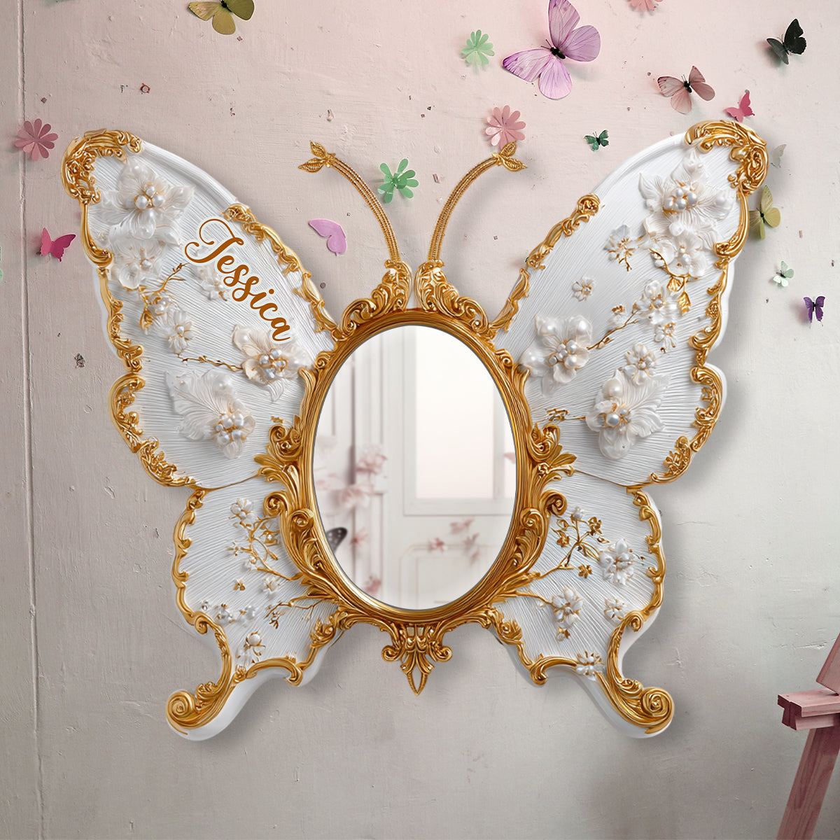 Elevate Your Living Space - Personalized Butterfly Wall Hanging Mirror