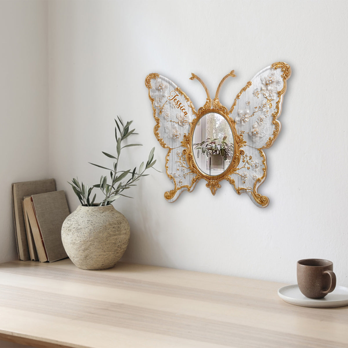 Elevate Your Living Space - Personalized Butterfly Wall Hanging Mirror