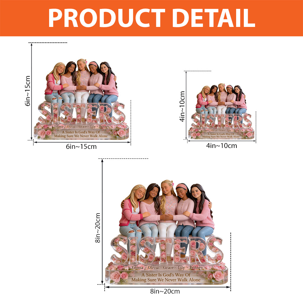 Sœurs pour toujours - Plaque acrylique personnalisée pour meilleure amie