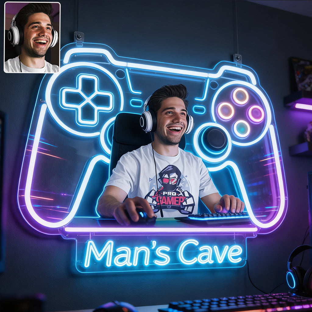 Décoration de Chambre Gamer - Enseigne en Acrylique LED Personnalisée