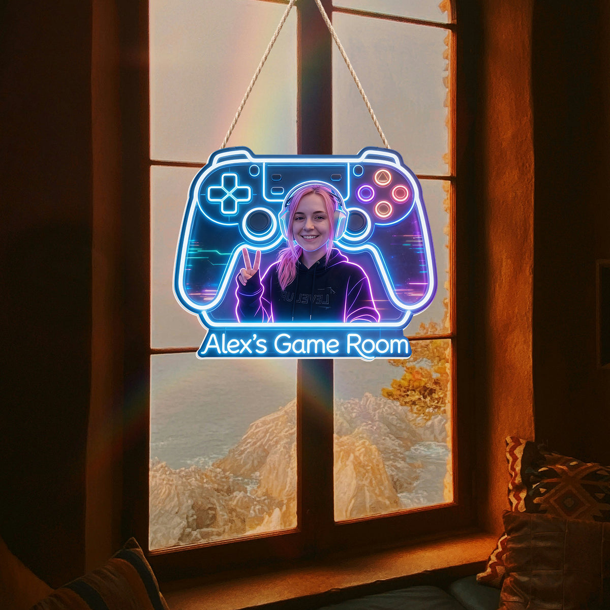 Décoration de Chambre Gamer - Enseigne en Acrylique LED Personnalisée