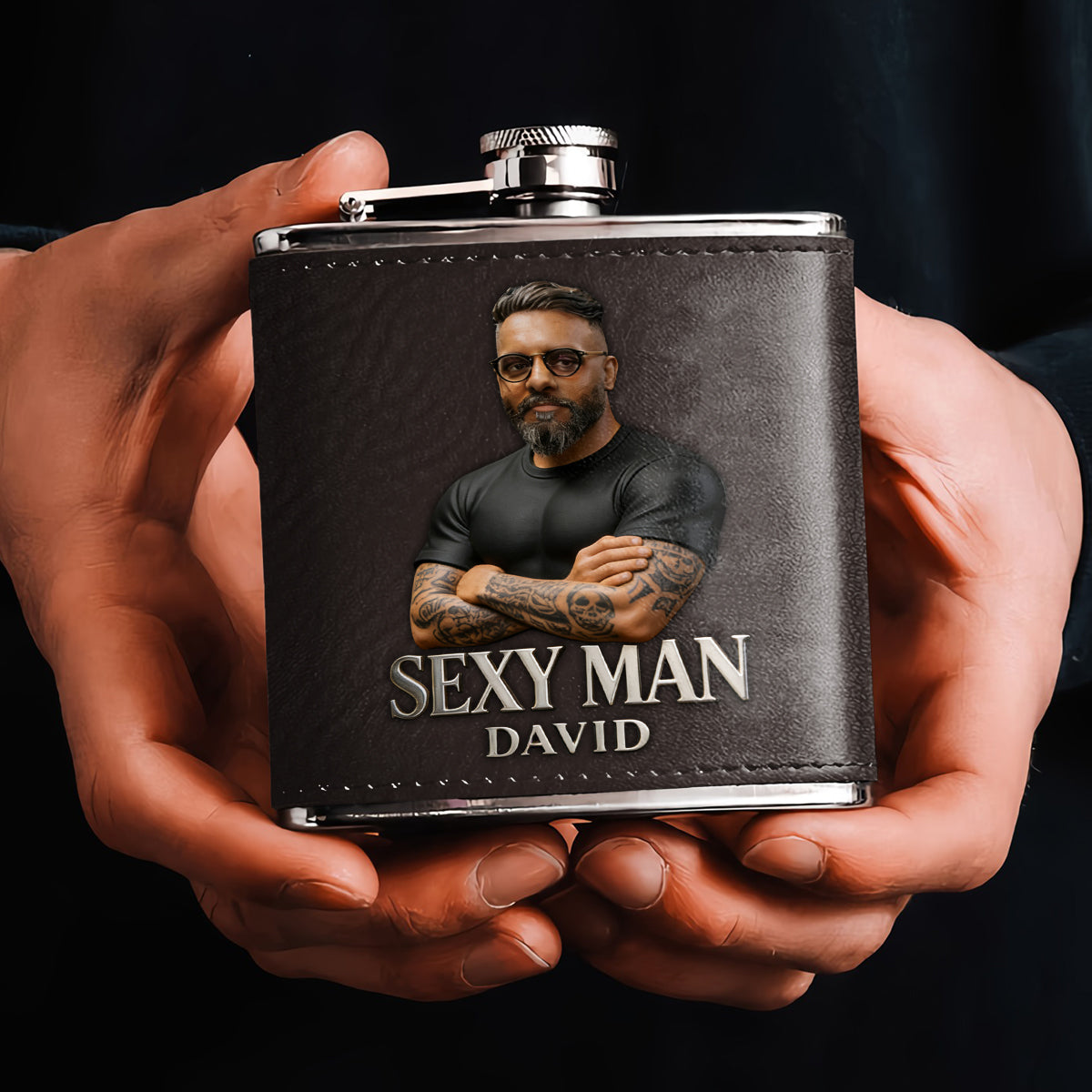 Cadeaux de Luxe Pour Homme - Personnalisé à Partir d'une Photo - Flasque de Père Personnalisée