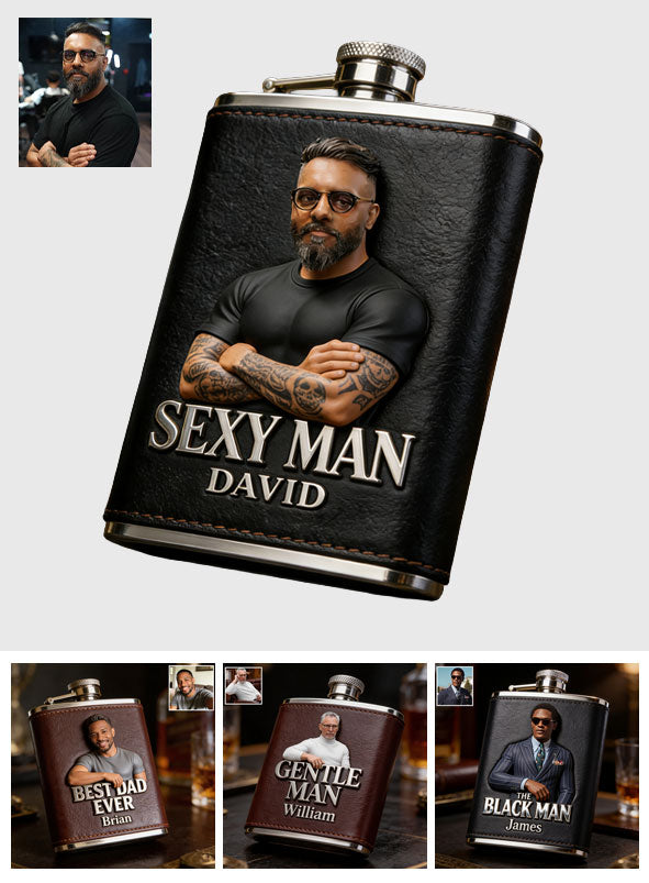 Cadeaux de Luxe Pour Homme - Personnalisé à Partir d'une Photo - Flasque de Père Personnalisée