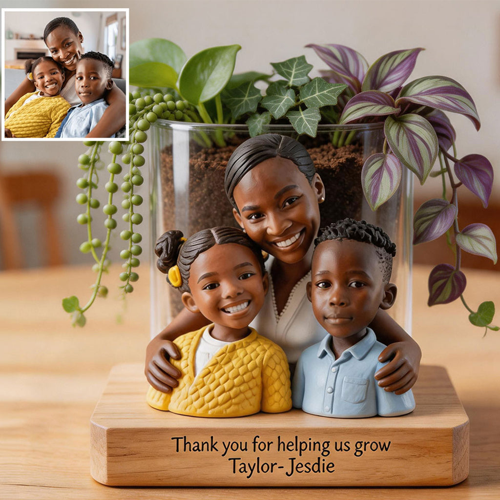 Merci de m'aider à grandir - Pot en acrylique personnalisé pour enfant