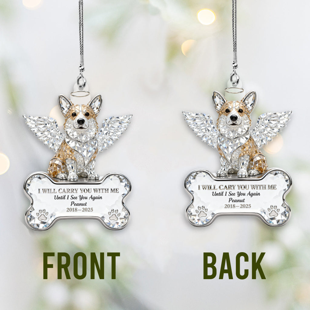 Je te porterai avec moi - Ornement de voiture transparent personnalisé pour chien