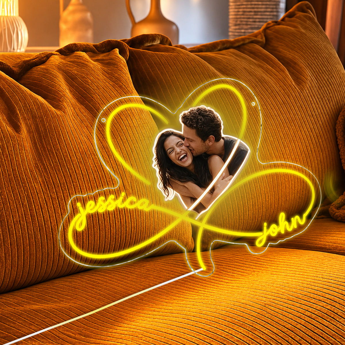 Love You Infinite, Bedroom Decoration - Personalized Couple Neon LED Light Sign