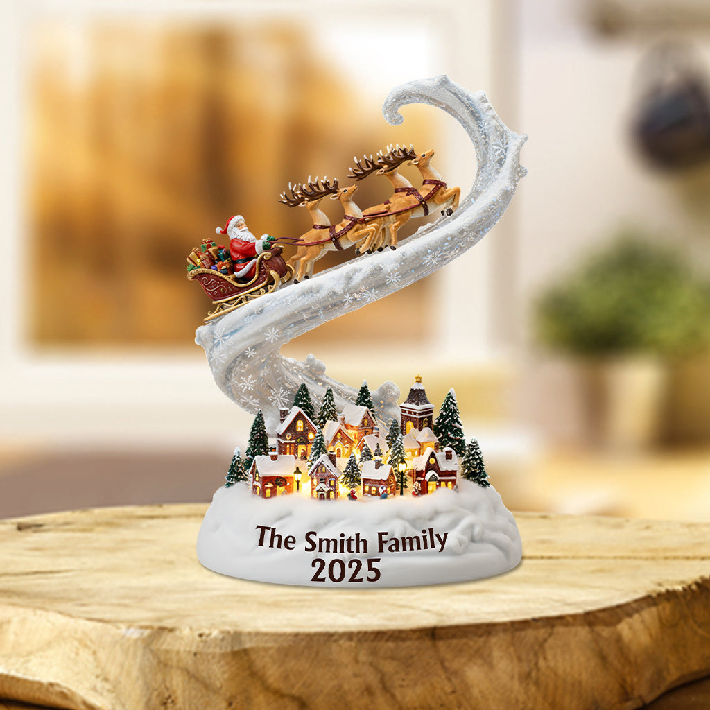 Noël arrive en ville - Plaque acrylique personnalisée pour toute la famille