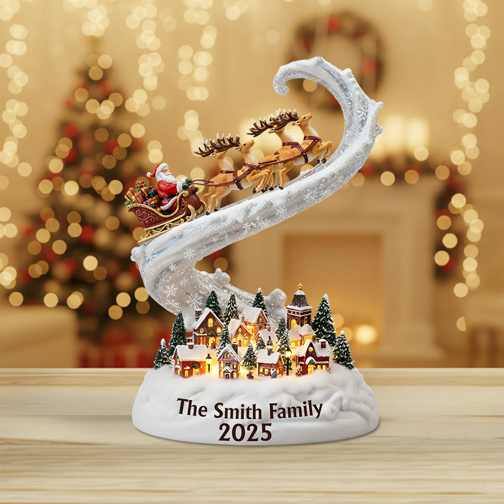 Noël arrive en ville - Plaque acrylique personnalisée pour toute la famille