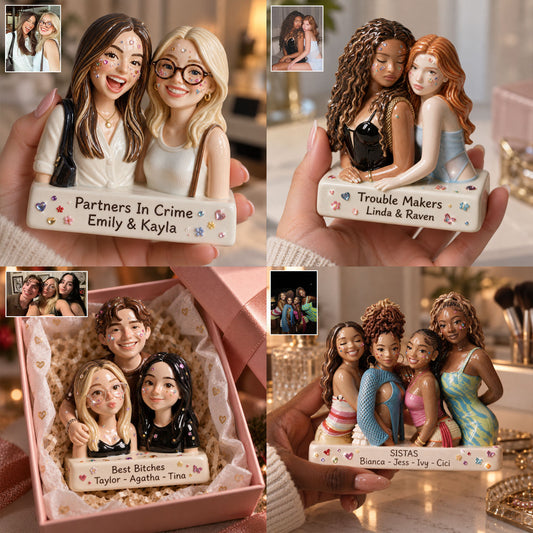 Face Rhinestones - Personalized Bestie 3D Plaque
