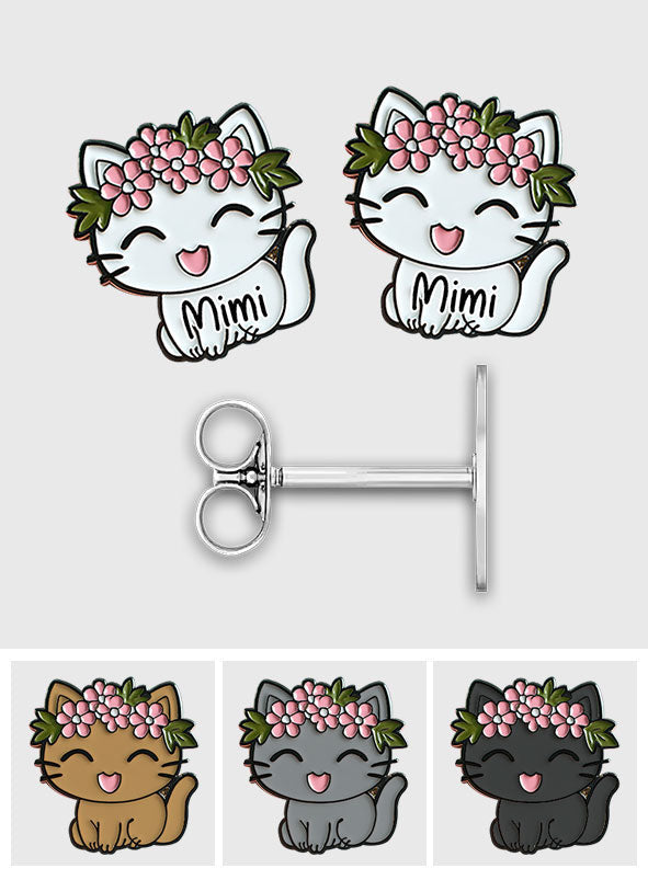 Lovely Cat - Personalized Cat Stud Earrings