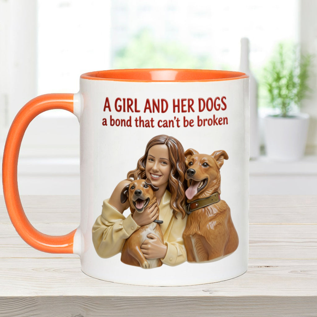 Une fille et ses chiens : un lien indéfectible - Mug personnalisé avec motif chien