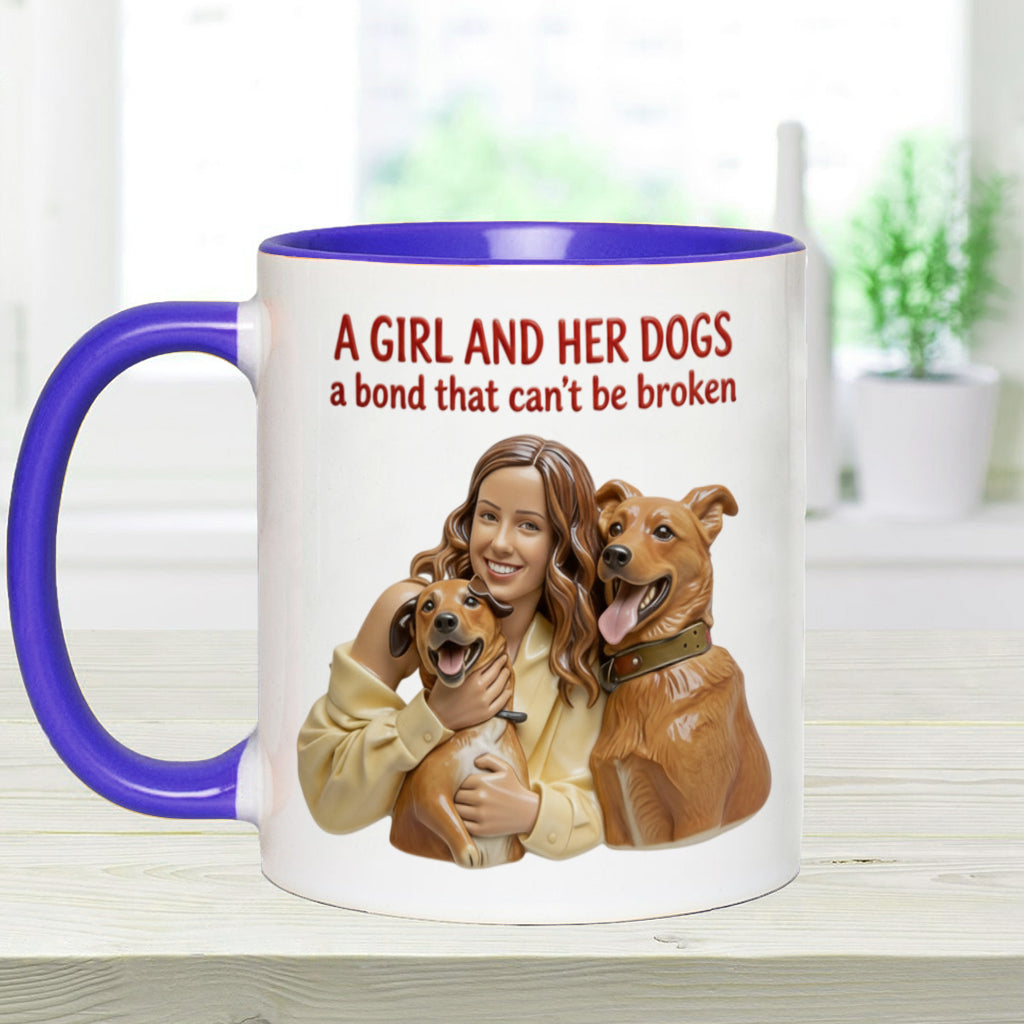 Une fille et ses chiens : un lien indéfectible - Mug personnalisé avec motif chien