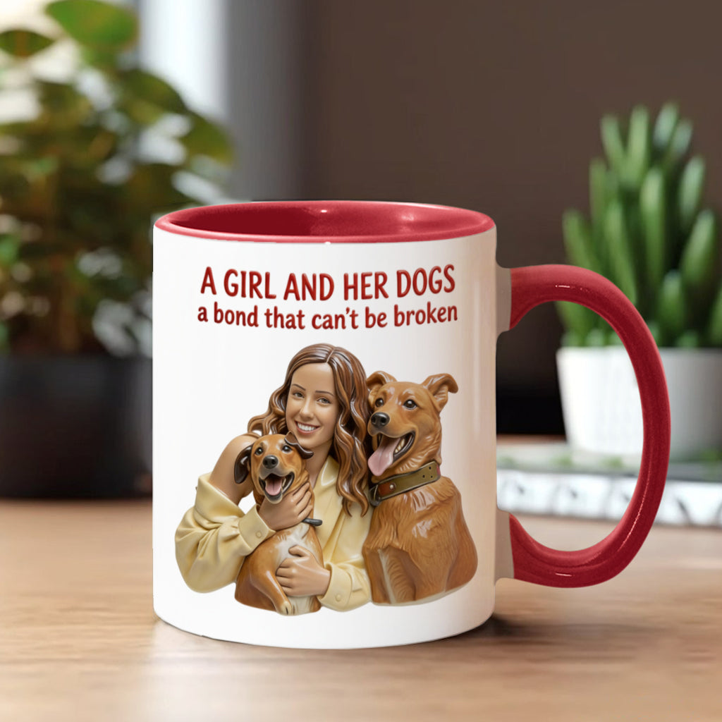 Une fille et ses chiens : un lien indéfectible - Mug personnalisé avec motif chien