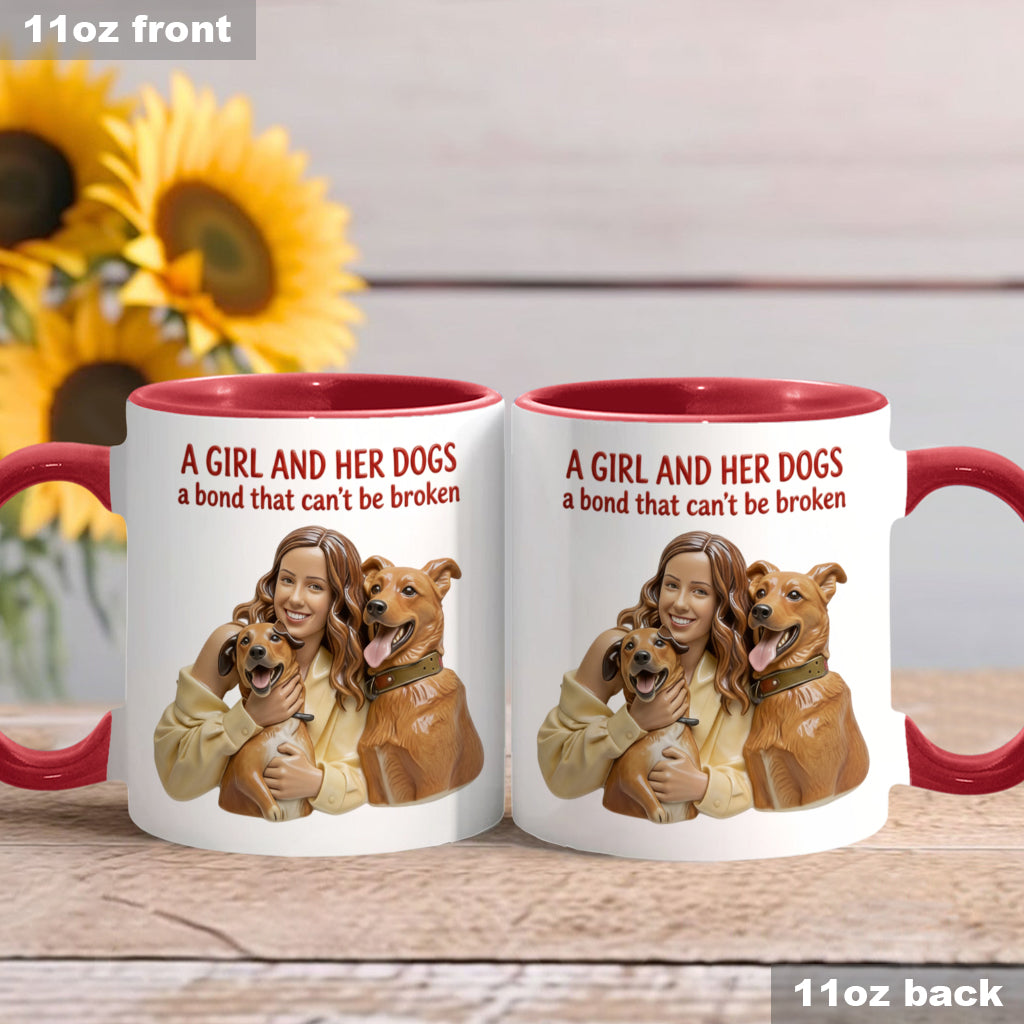Une fille et ses chiens : un lien indéfectible - Mug personnalisé avec motif chien