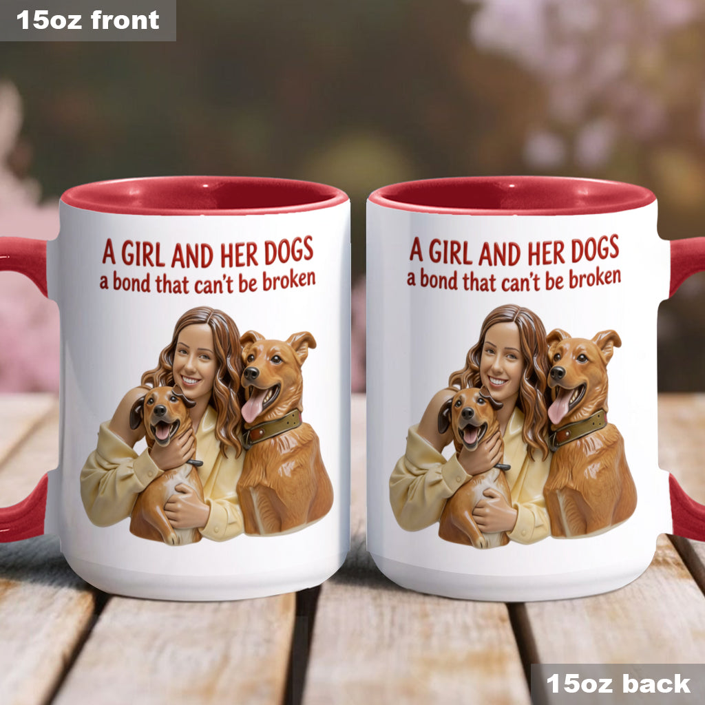 Une fille et ses chiens : un lien indéfectible - Mug personnalisé avec motif chien
