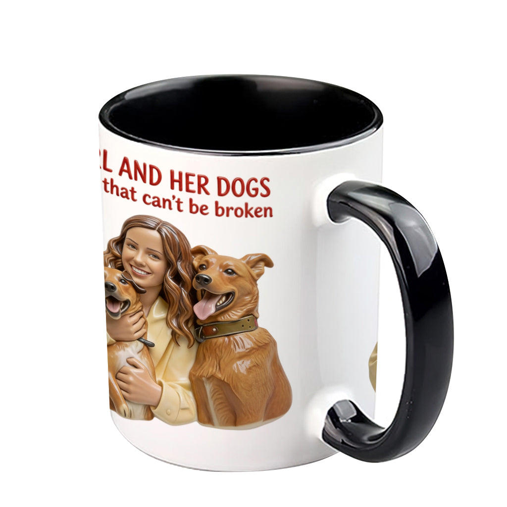 Une fille et ses chiens : un lien indéfectible - Mug personnalisé avec motif chien