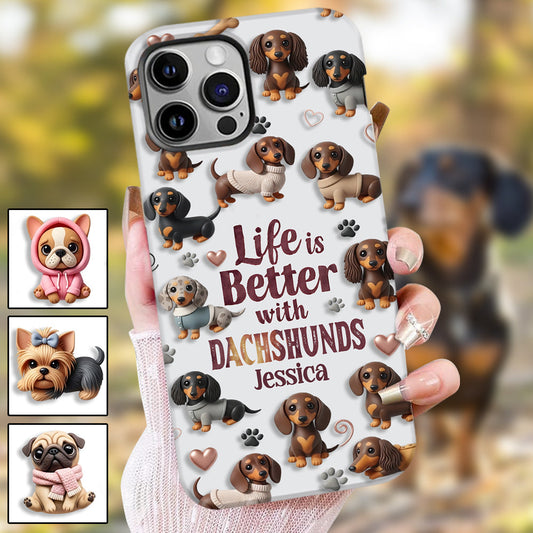 Juste une fille qui aime les chiens - Coque de téléphone personnalisée avec impression intégrale de chien