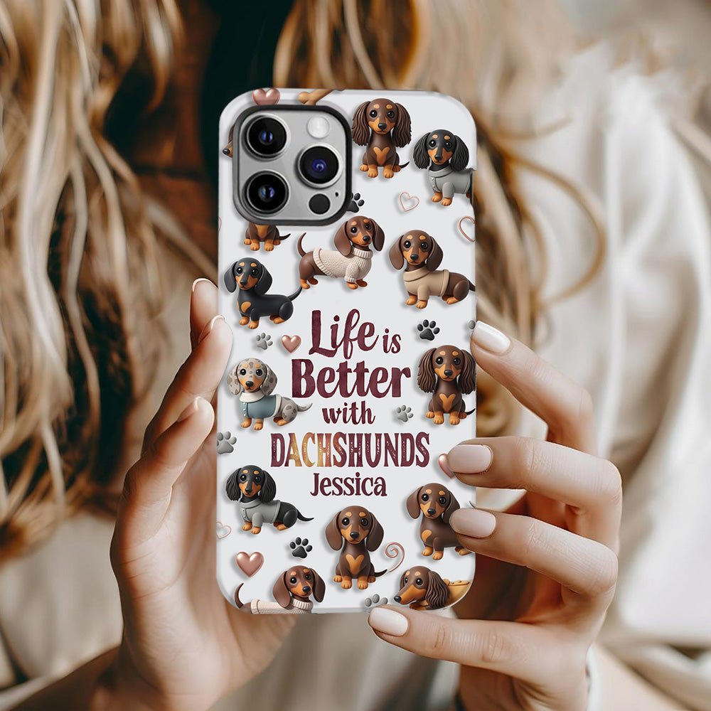 Juste une fille qui aime les chiens - Coque de téléphone personnalisée avec impression intégrale de chien