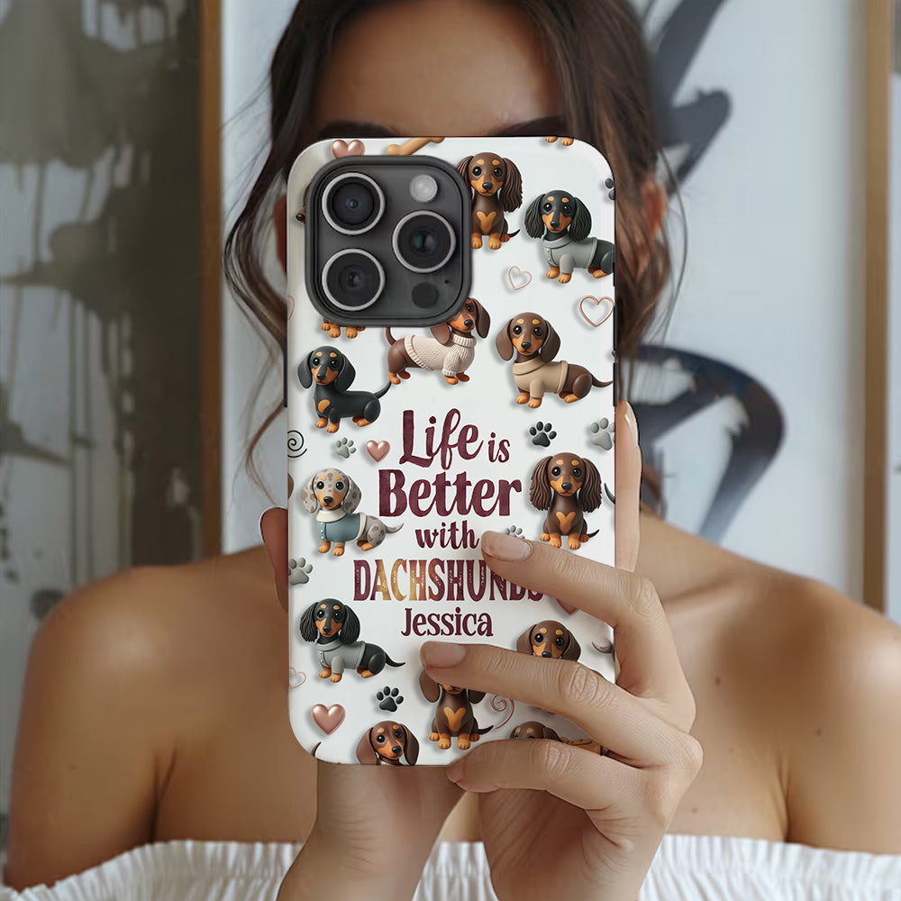 Juste une fille qui aime les chiens - Coque de téléphone personnalisée avec impression intégrale de chien