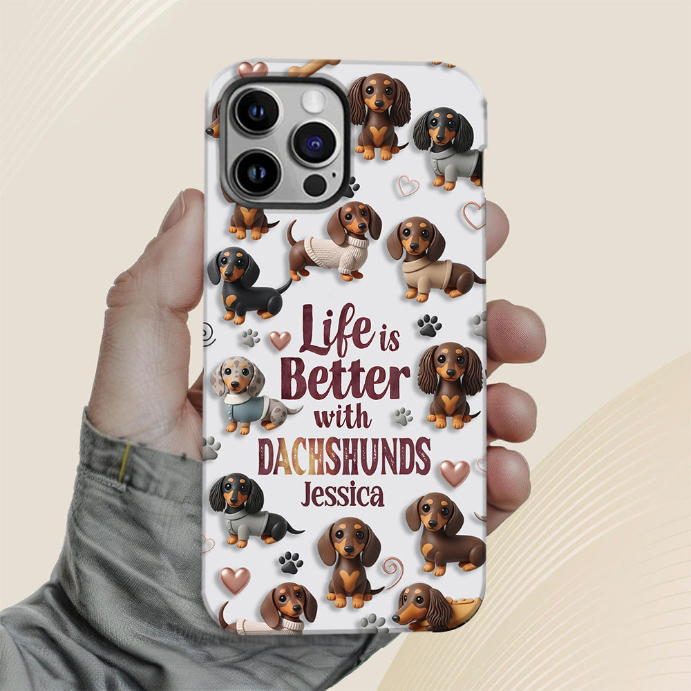 Juste une fille qui aime les chiens - Coque de téléphone personnalisée avec impression intégrale de chien