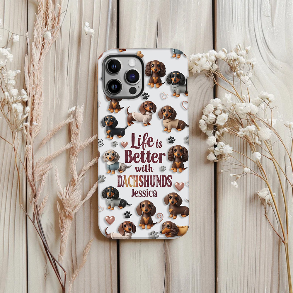 Juste une fille qui aime les chiens - Coque de téléphone personnalisée avec impression intégrale de chien