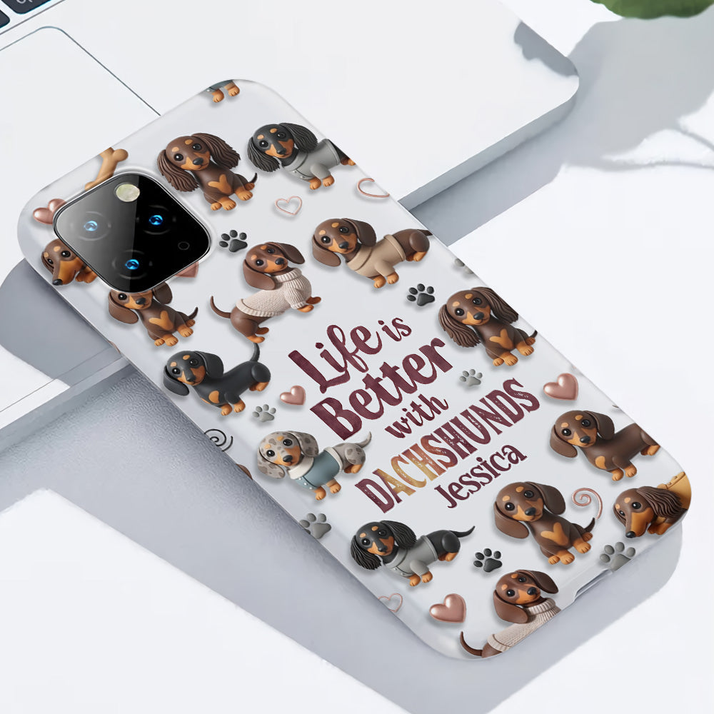 Juste une fille qui aime les chiens - Coque de téléphone personnalisée avec impression intégrale de chien